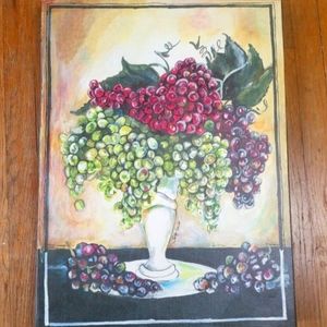 "Vase Of Grapes" Canvas Signed 'Jennifer Garant'